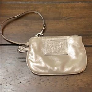 Coach Gold sparkle wristlet